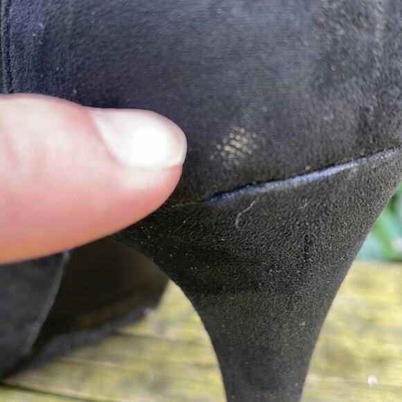 Marc Fisher Black Suede Mary Jane Peep Toe High Heels Women's 8 1/2 M - Picture 9 of 15